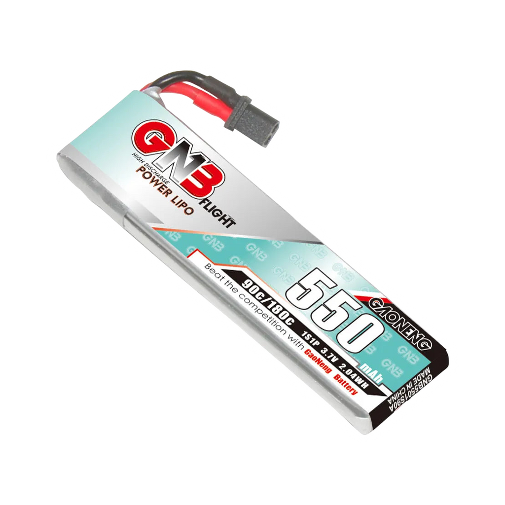 GNB 550mAh 3.7V 1S 90C A30 LiPo Battery (Cabled) Long Type (4 Pack) [DG]