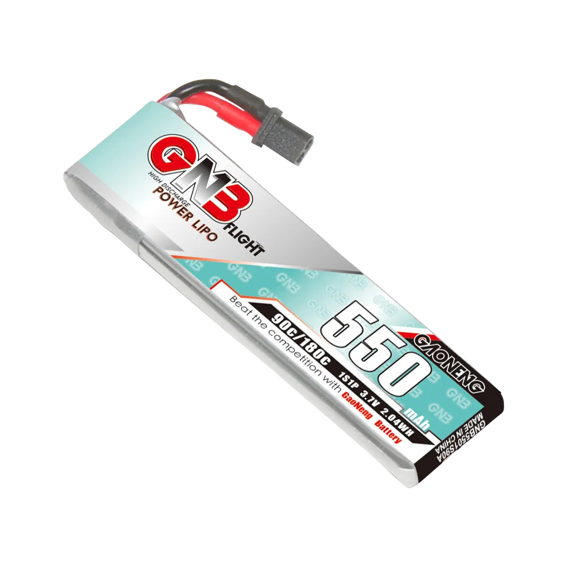 GNB 550mAh 3.7V 1S 90C A30 LiPo Battery (Cabled) Long Type (4 Pack) [DG]
