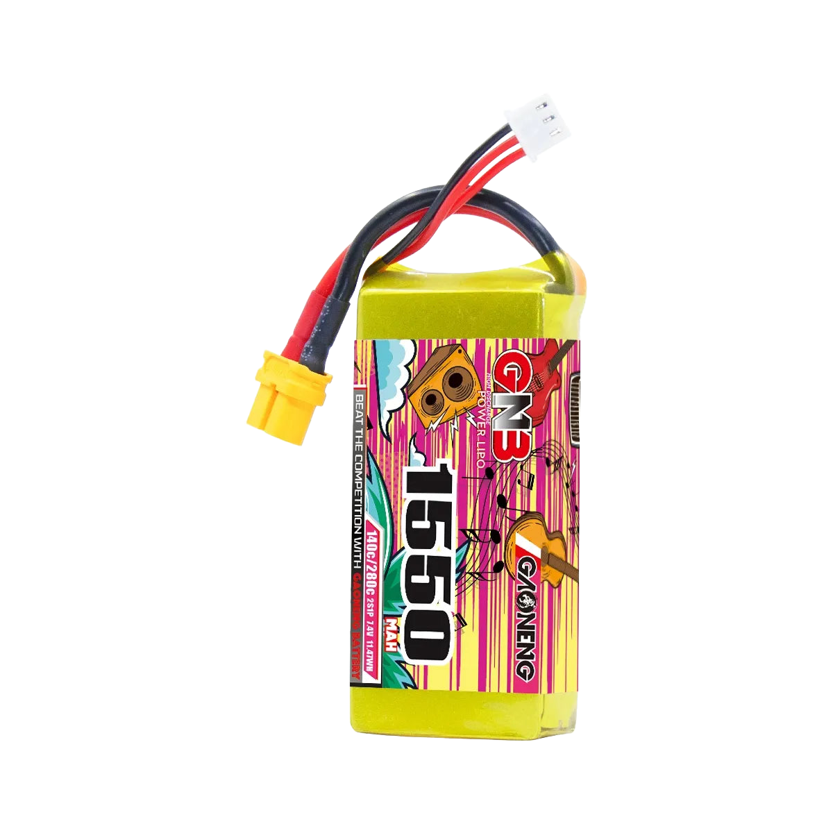 GNB 1550mAh 7.4V 2S 140C XT60 LiPo Battery [DG]