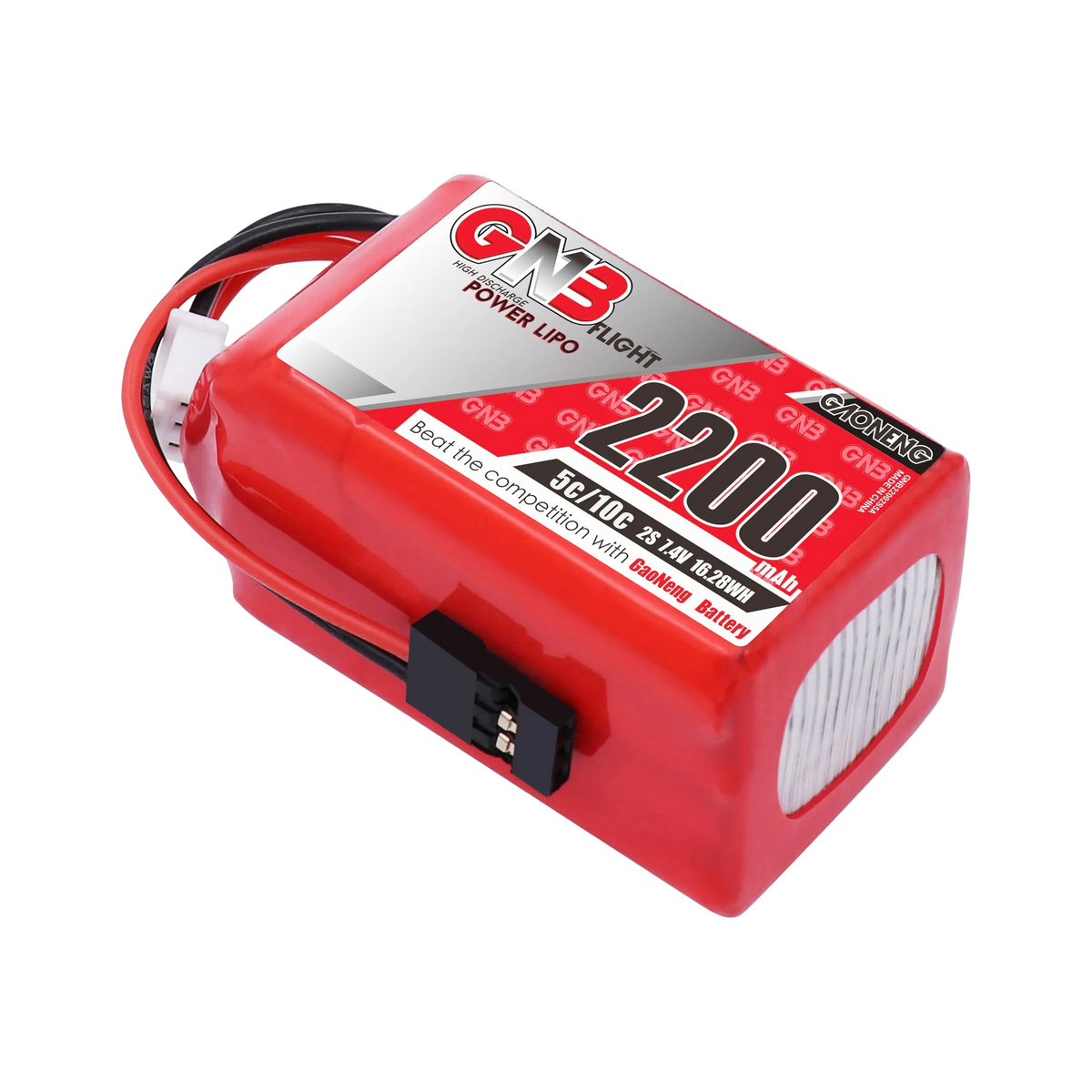 GNB 2200mAh 7.4V 2S2P 5C JR LiPo Battery for RX/TX [DG]