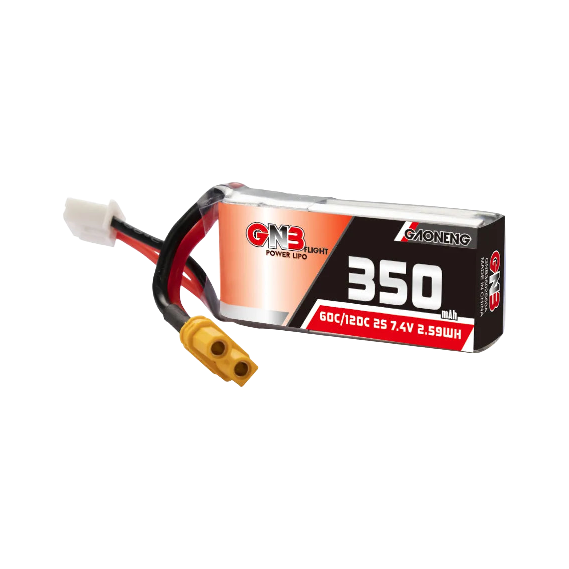 GNB 350mAh 7.4V 2S 60C XT30 LiPo Battery [DG]
