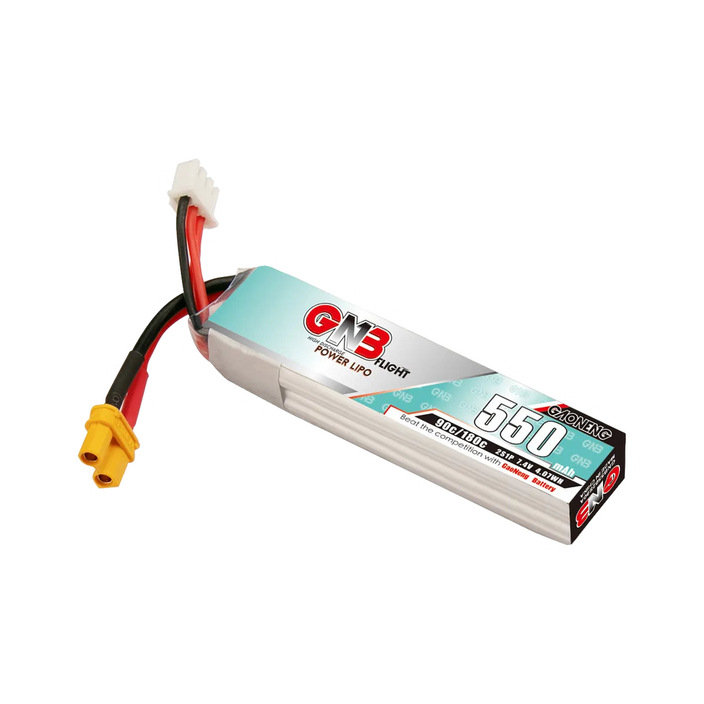 GNB 550mAh 7.4V 2S 90C XT30 LiPo Battery Long Type [DG]