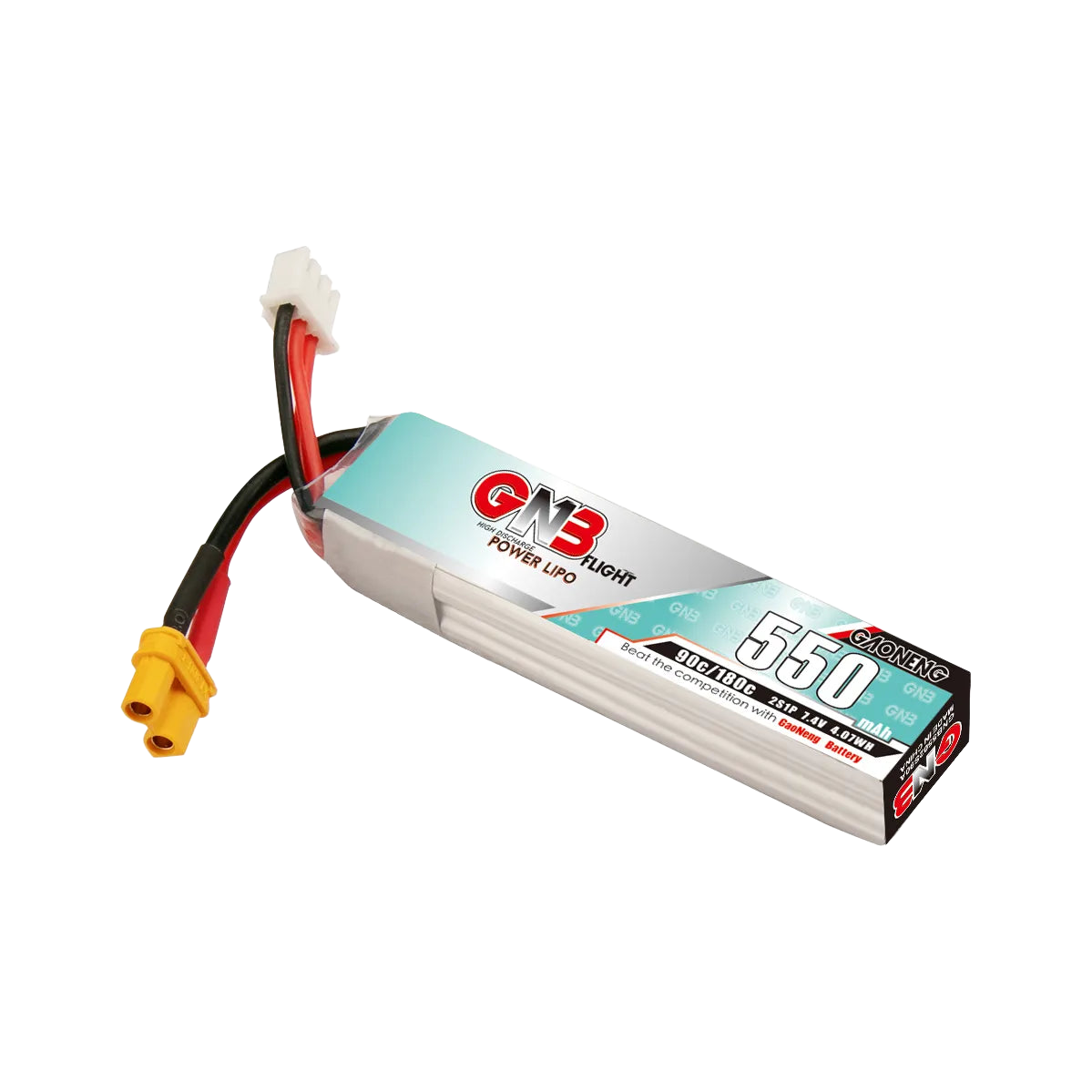 GNB 550mAh 7.4V 2S 90C XT30 LiPo Battery Long Type [DG]