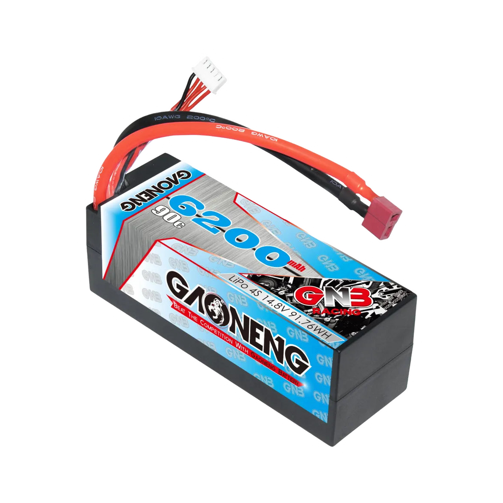 GNB 6200mAh 14.8V 4S 90C T-Plug LiPo Battery (Cabled) Hard Case [DG]