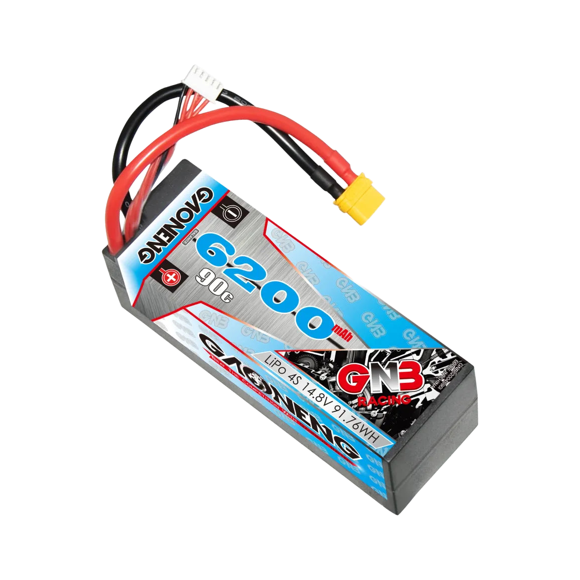 GNB 6200mAh 14.8V 4S 90C XT60 LiPo Battery (Cabled) Hard Case [DG]