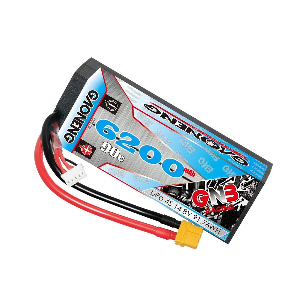 GNB 6200mAh 14.8V 4S 90C XT60 LiPo Battery (Cabled) Hard Case [DG]