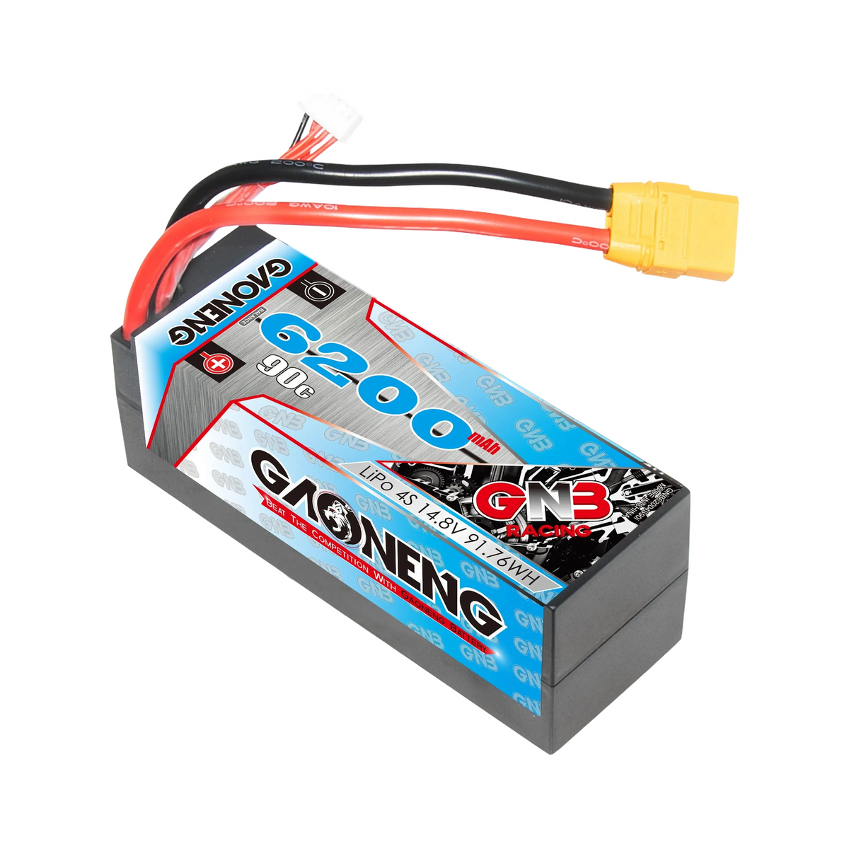 GNB 6200mAh 14.8V 4S 90C XT90 LiPo Battery (Cabled) Hard Case [DG]