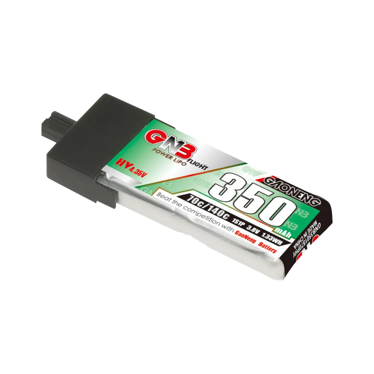 GNB 350mAh 3.8V 1S 70C A30 LiHV Battery (Plastic Head) (4 Pack) [DG]
