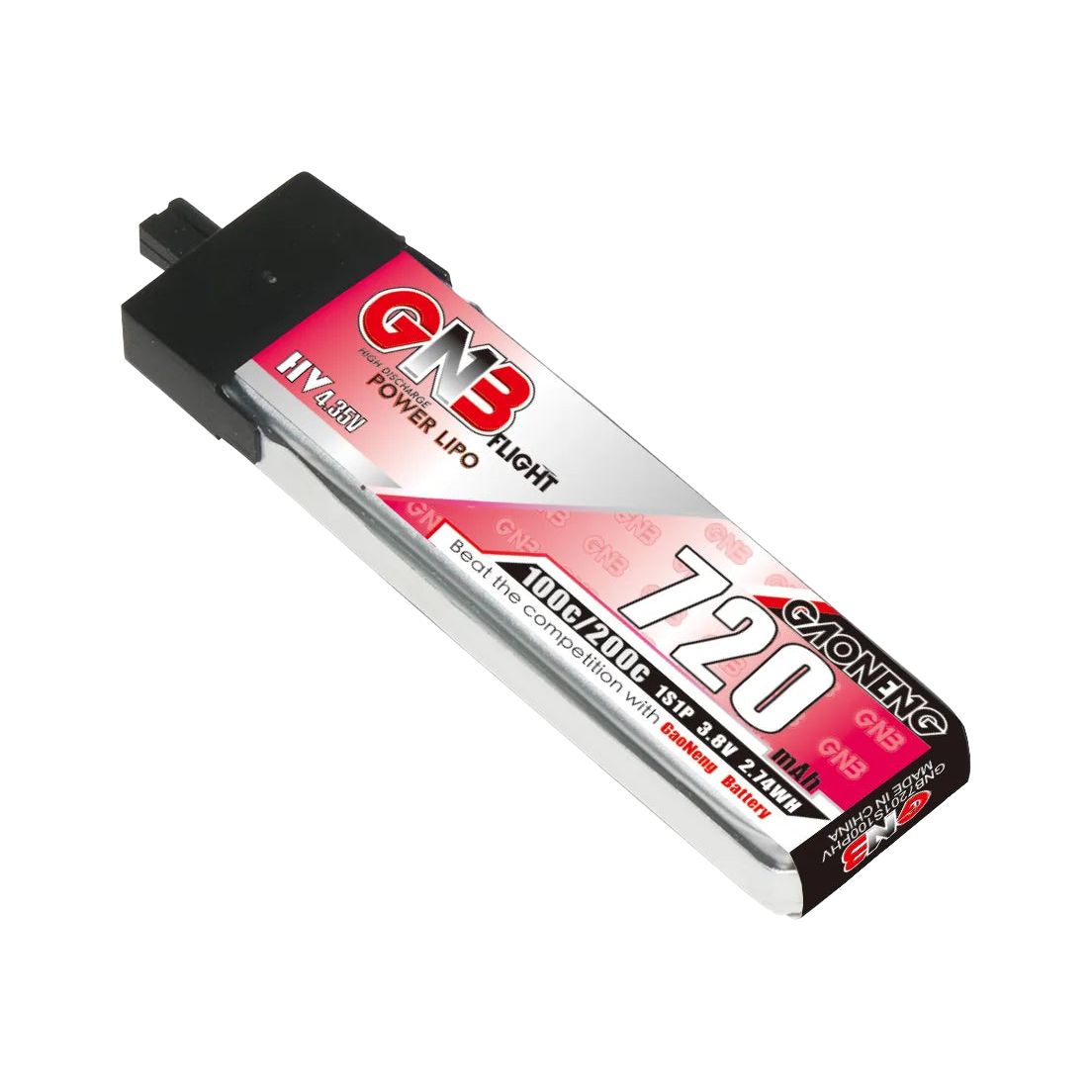 GNB 720mAh 3.8V 1S 100C A30 LiHV Battery (Plastic Head) [DG]