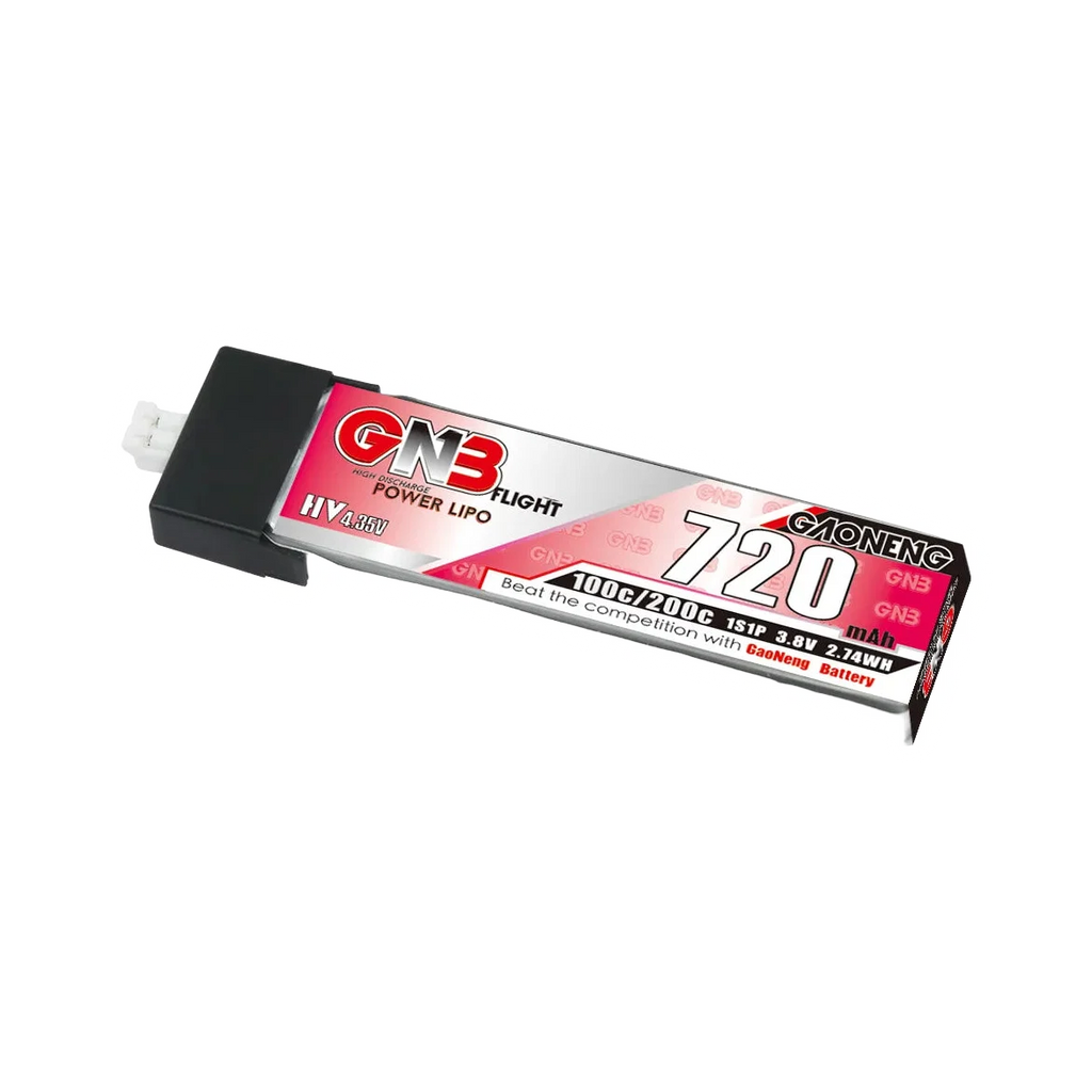 GAONENG GNB LiHV 1S 720mAh battery - transparent dark mode image 1