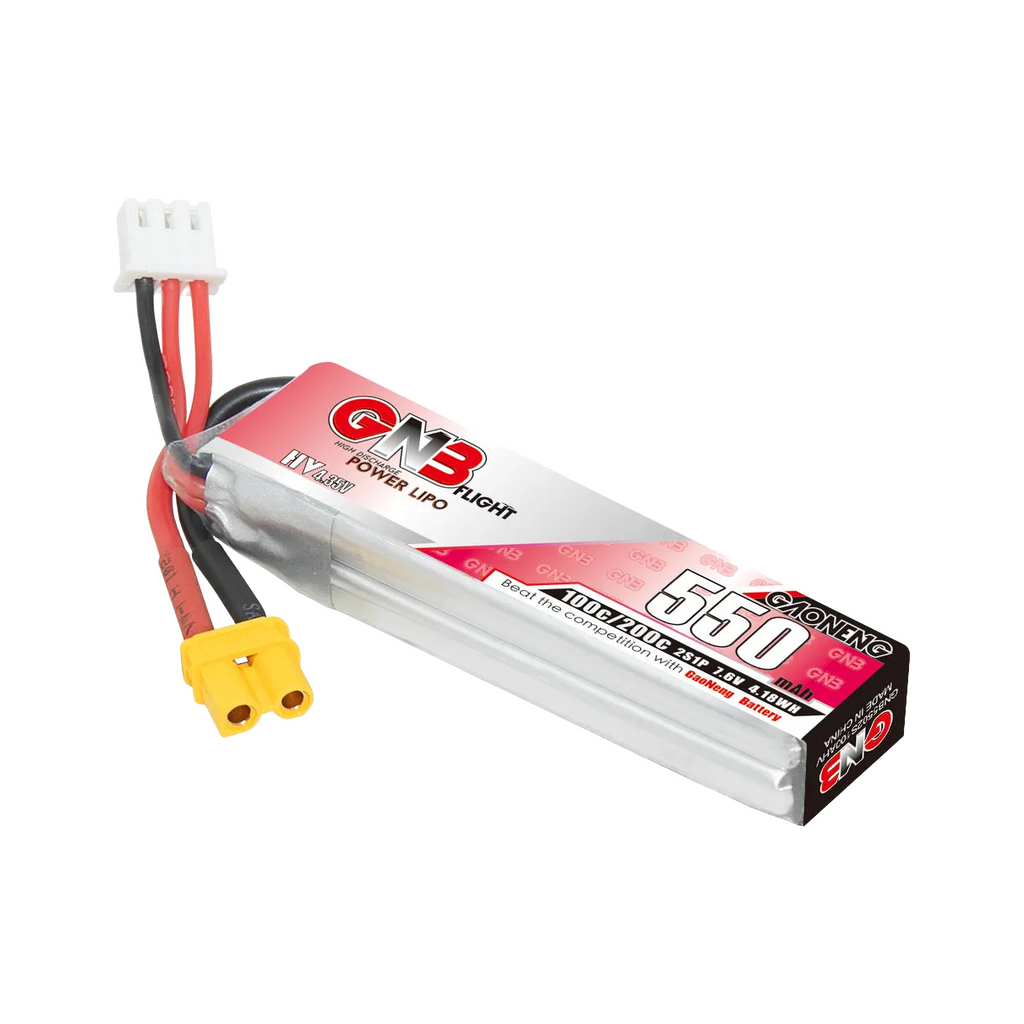 GNB 550mAh 7.6V 2S 100C XT30 LiHV Battery Long Type [DG]