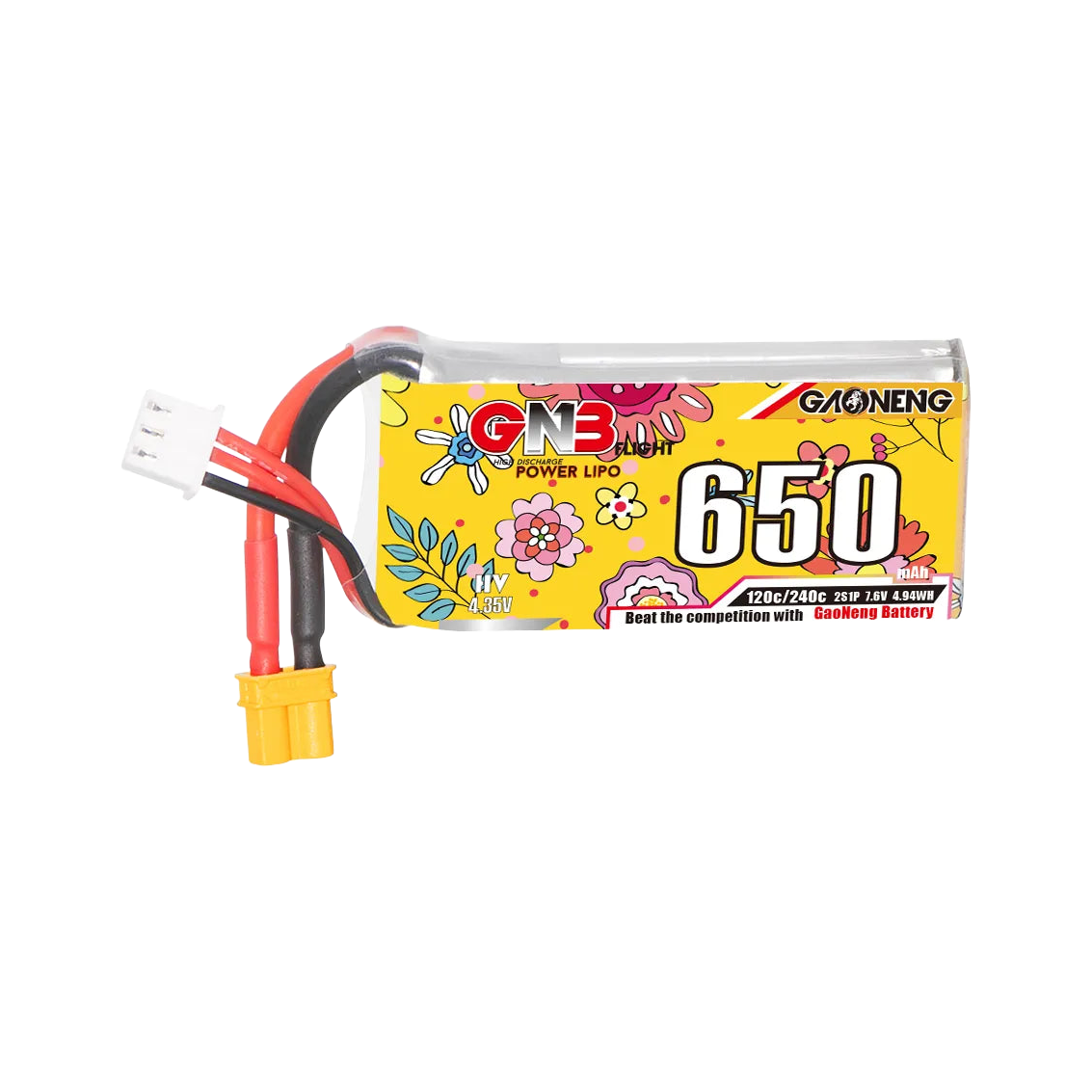 GNB 650mAh 7.6V 2S 120C XT30 LiHV Battery [DG]