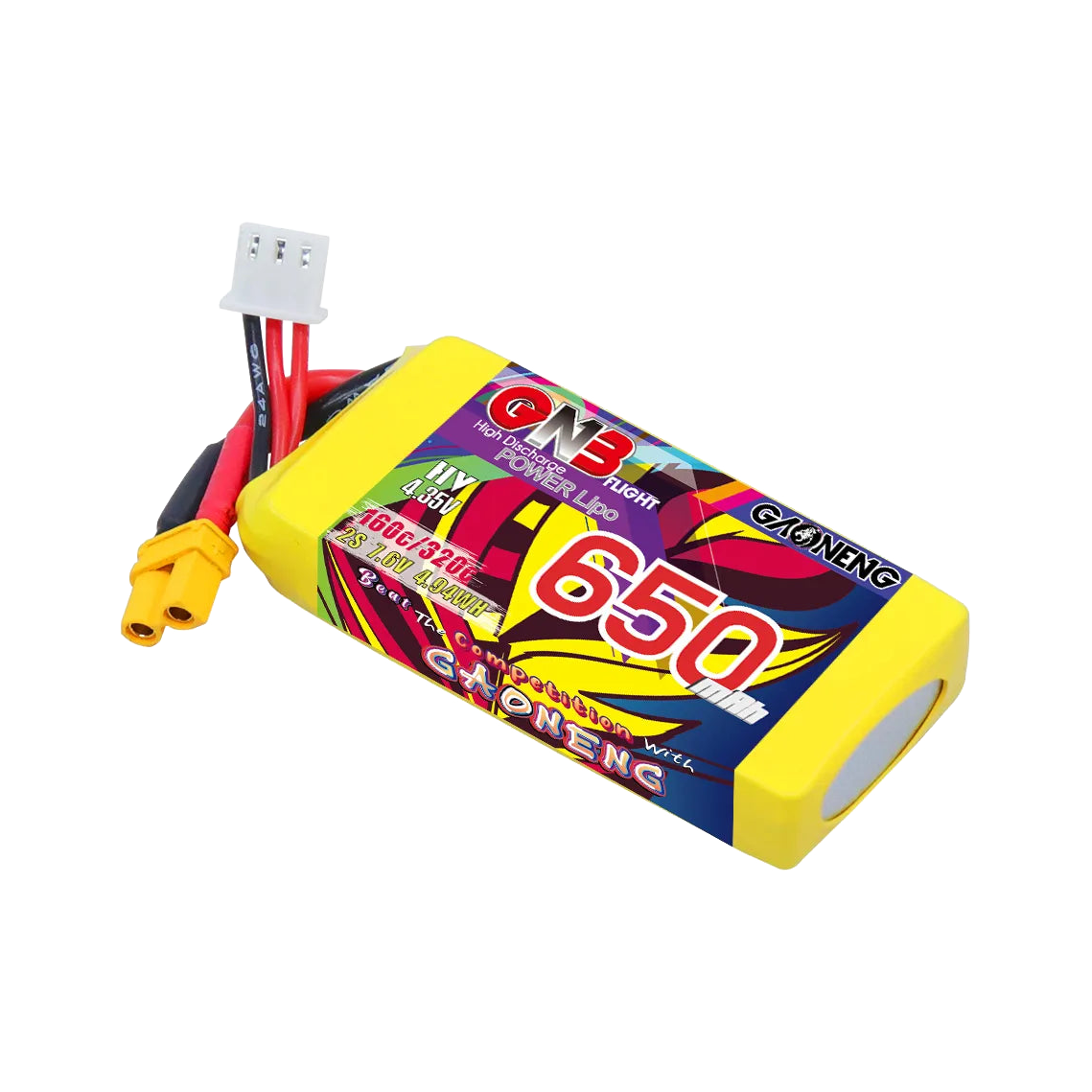 GNB 650mAh 7.6V 2S 160C XT30 LiHV Battery [DG]