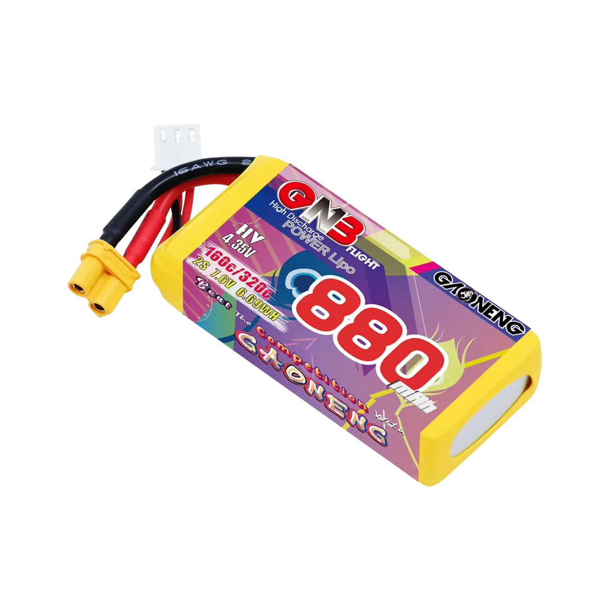 GNB 880mAh 7.6V 2S 160C XT30 LiHV Battery [DG]