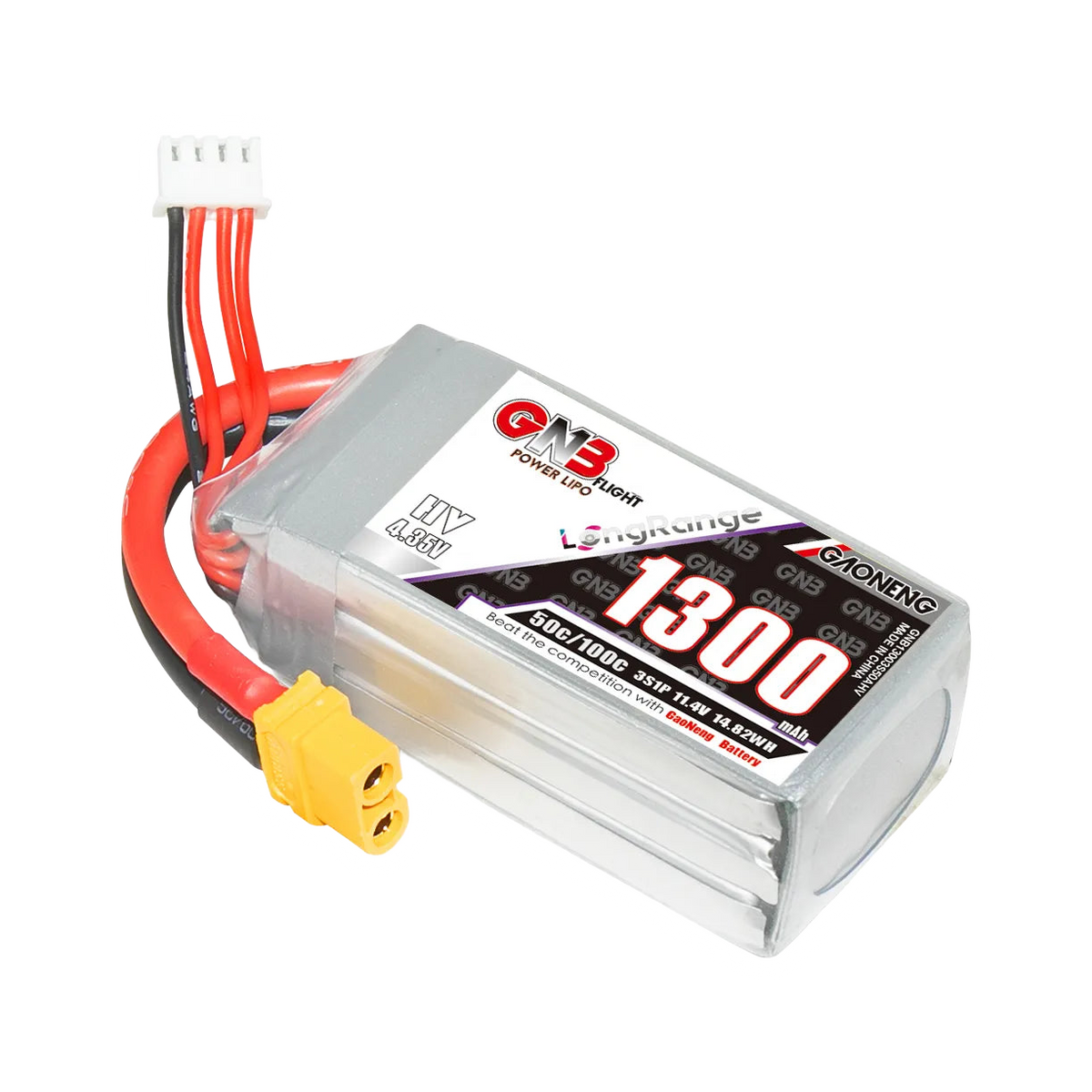 GNB 1300mAh 11.4V 3S 50C XT60 LiHV Battery [DG]