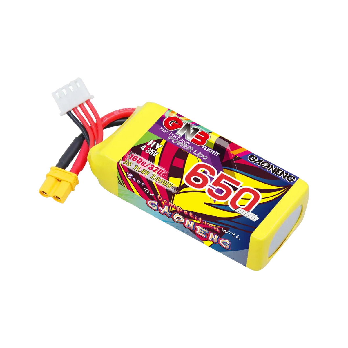 GNB 650mAh 11.4V 3S 160C XT30 LiHV Battery [DG]