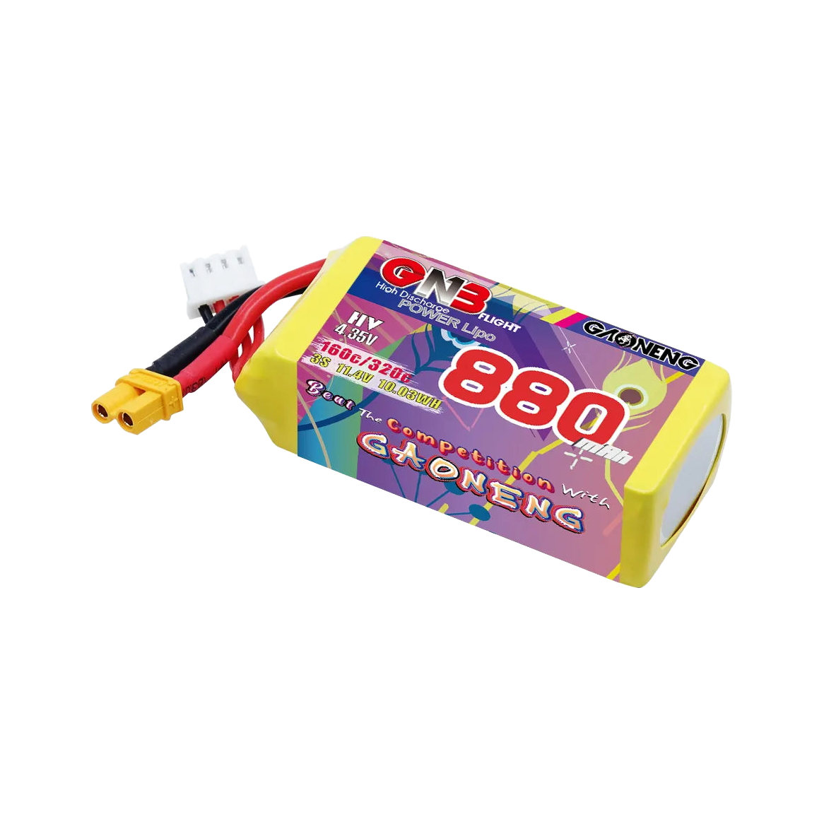 GNB 880mAh 11.4V 3S 160C XT30 LiHV Battery [DG]