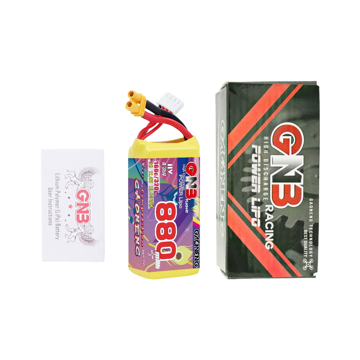GNB 880mAh 11.4V 3S 160C XT30 LiHV Battery [DG]