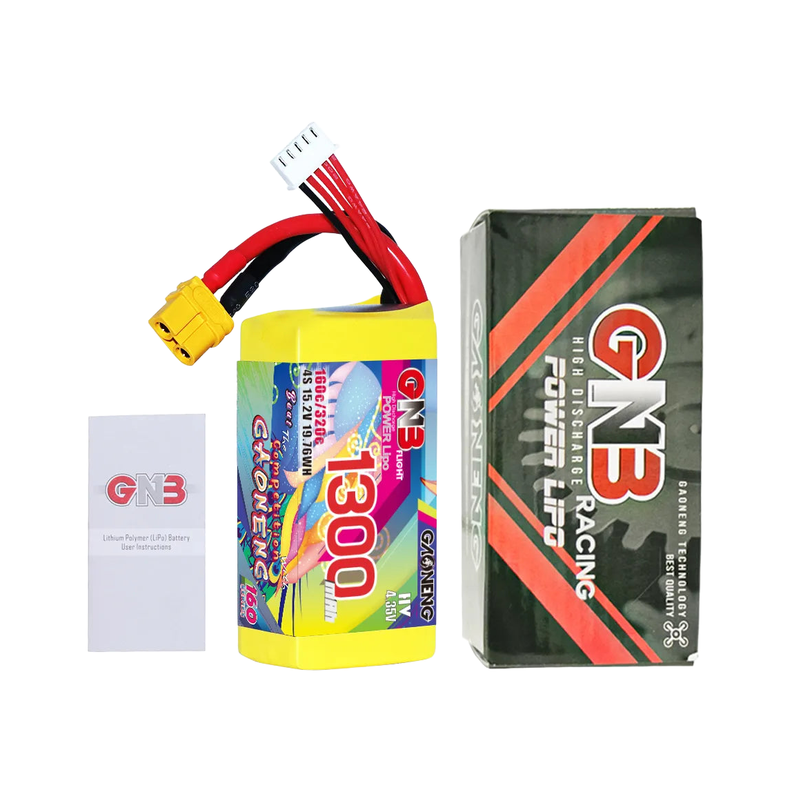 GNB 1300mAh 15.2V 4S 160C XT60 LiHV Battery [DG]