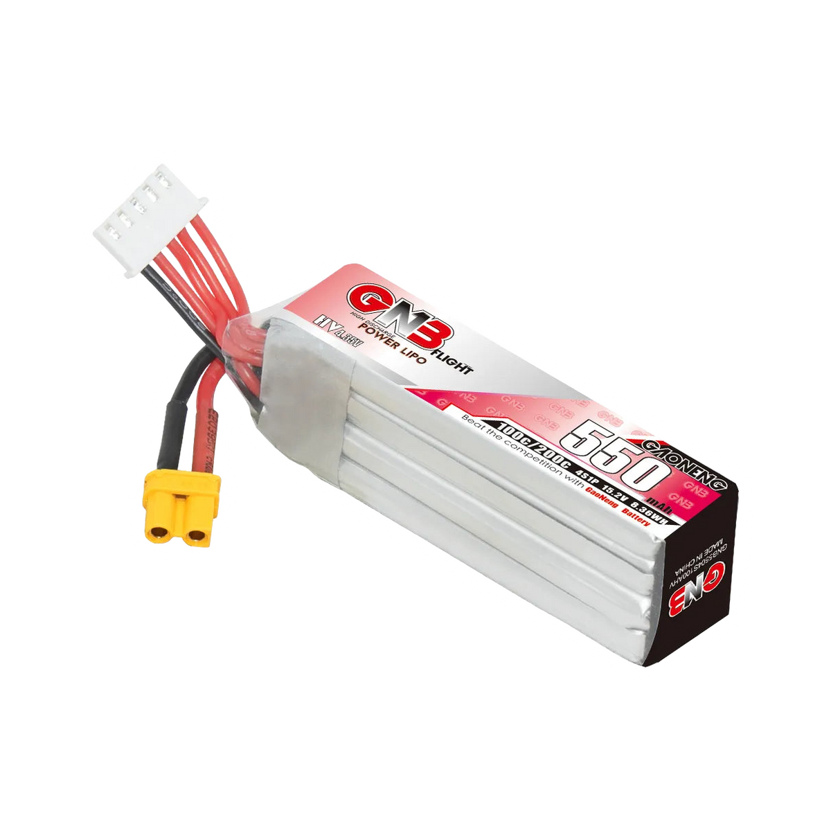 GNB 550mAh 15.2V 4S 100C XT30 LiHV Battery Long Type [DG]