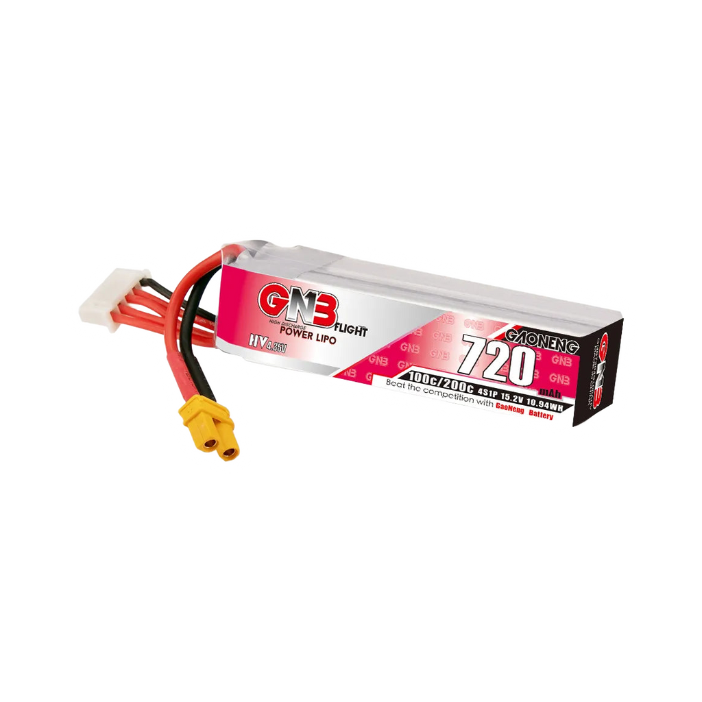GNB 720mAh 15.2V 4S 100C XT30 LiHV Battery Long Type [DG]