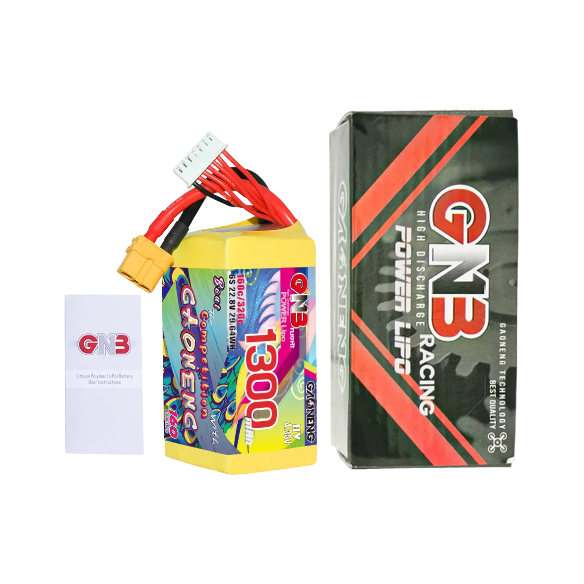 GNB 1300mAh 22.8V 6S 160C XT60 LiHV Battery [DG]