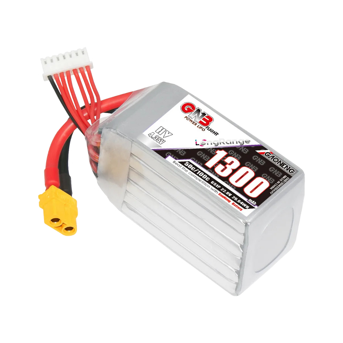 GNB 1300mAh 22.8V 6S 50C XT60 LiHV Battery [DG]