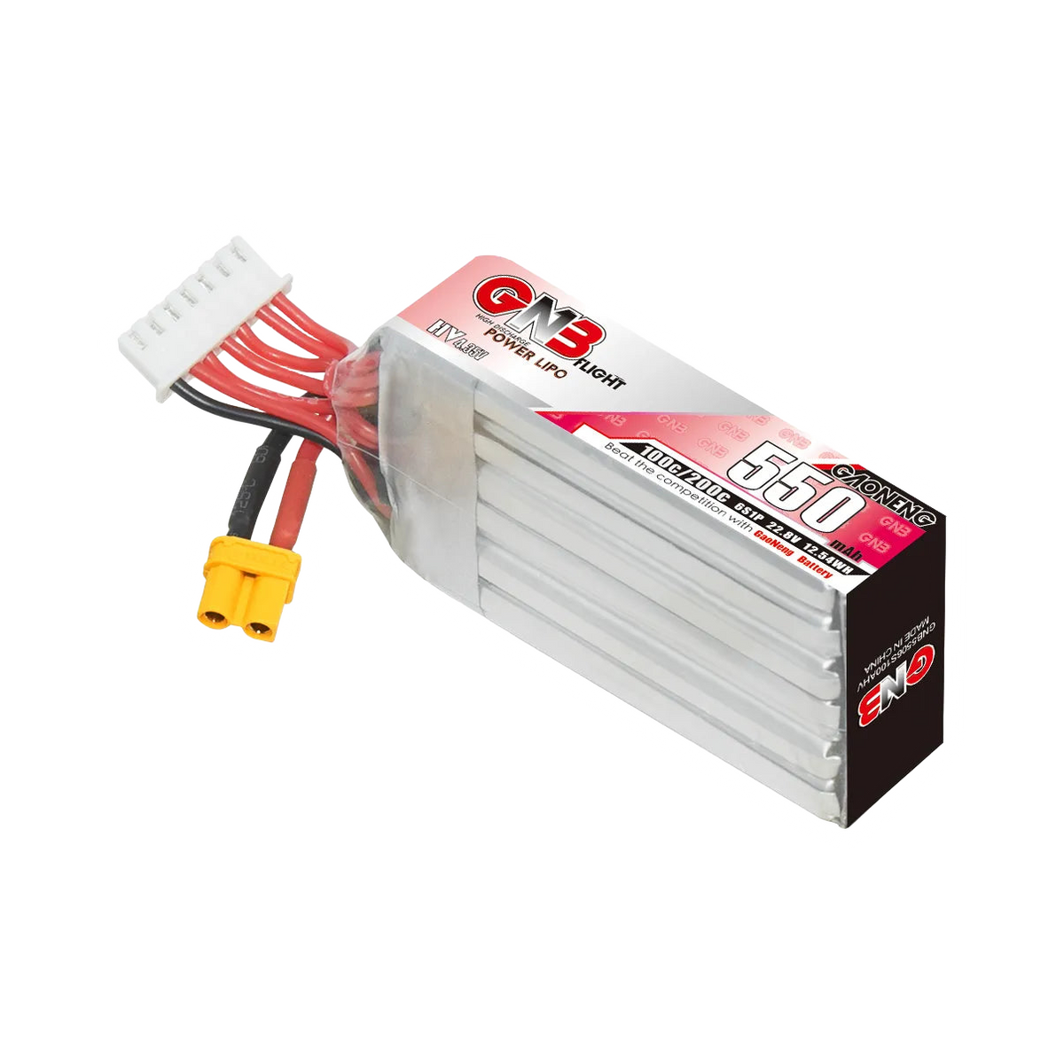 GNB 550mAh 22.8V 6S 100C XT30 LiHV Battery Long Type [DG]