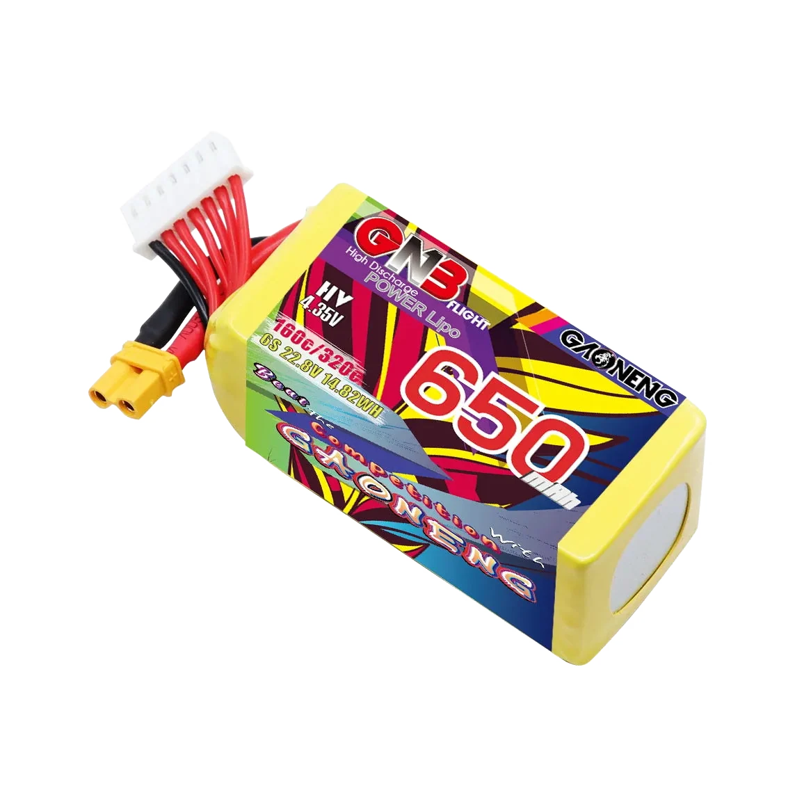 GAONENG GNB LiHV 6S 22.8V 650mAh 160C XT30 LiPo Battery – dark mode image 1