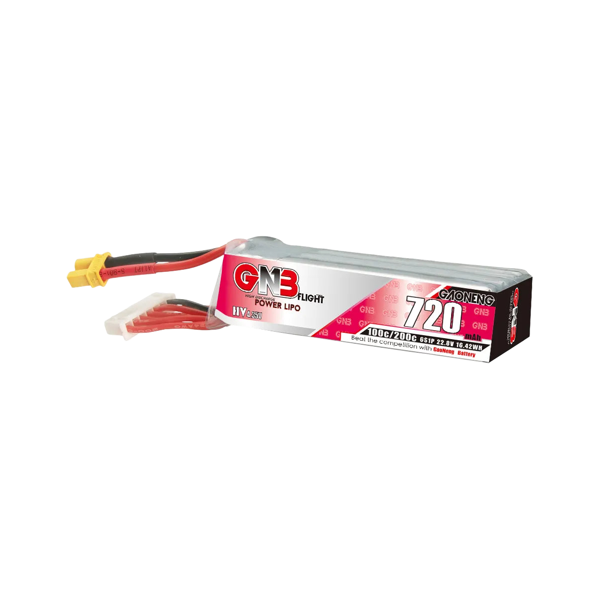 GNB 720mAh 22.8V 6S 100C XT30 LiHV Battery Long Type [DG]