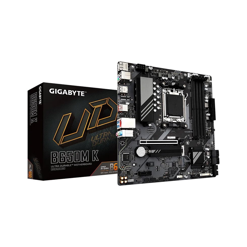 Gigabyte B650M K mATX Motherboard 4x DDR5~128GB,1x PCIe x16, 1x PCIe x1 ,2x M.2, 4x SATA 6, 3x USB 3.2, 1x USB-C, 4x USB 2.0 [PC]