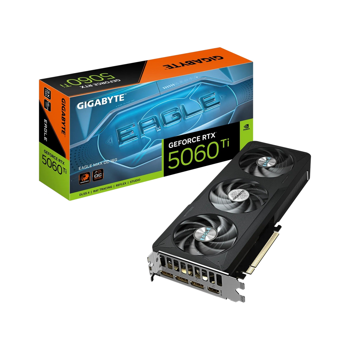 Gigabyte GeForce RTX™ 5060 Ti EAGLE MAX OC 16G, 2617 MHz, CUDA 4608, 28 Gbps, GDDR7, 128 bit, PCI-E 5.0, PSU 650W, DisplayPort 2.1b *3 HDMI 2.1b *1 [PC]