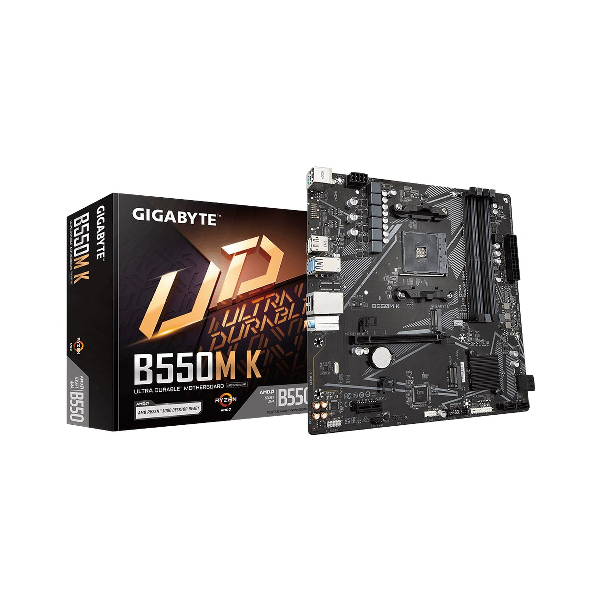 Gigabyte MBG-B550MK AMD AM4 M-ATX Motherboard 4x DDR4~128GB,1x PCIe x16, 1 x PCIe x1, 2x M.2, 4x SATA , 4x USB 3.2, 4x USB 2.0 [PC]