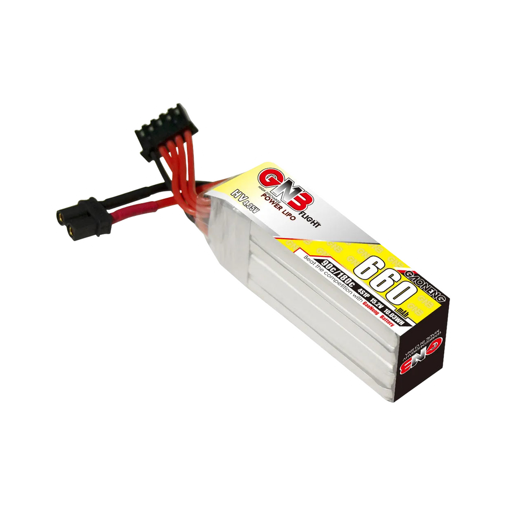 GNB 660mAh 15.2V 4S 90C XT30 LiHV Battery Long Type [DG]