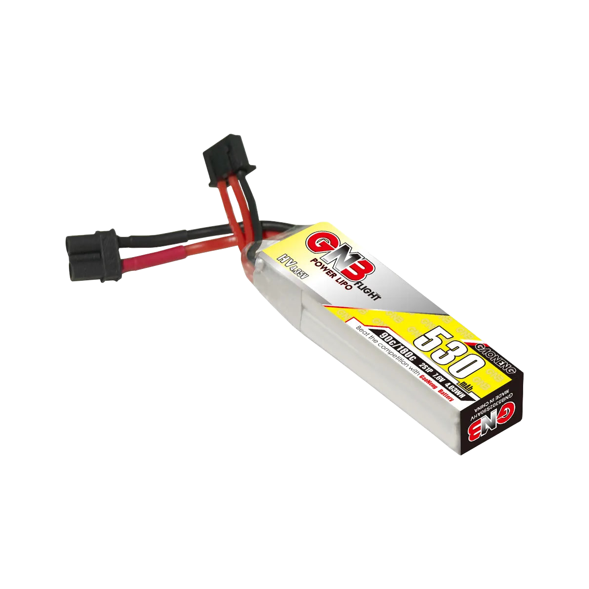 GNB 530mAh 7.6V 2S 90C XT30 LiHV Battery Long Type [DG]