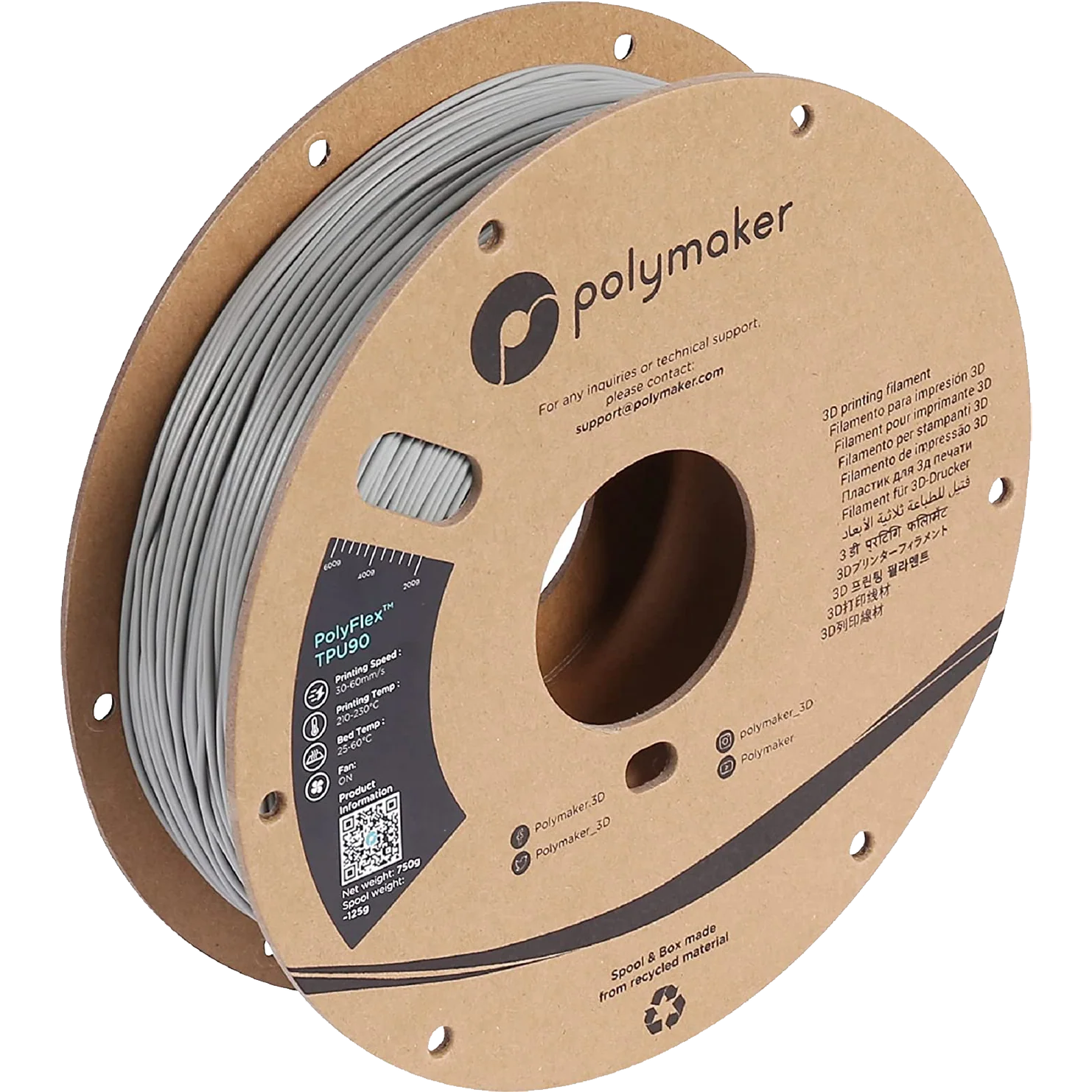 PolyMaker PolyFlex TPU90 1.75mm Filament 750g