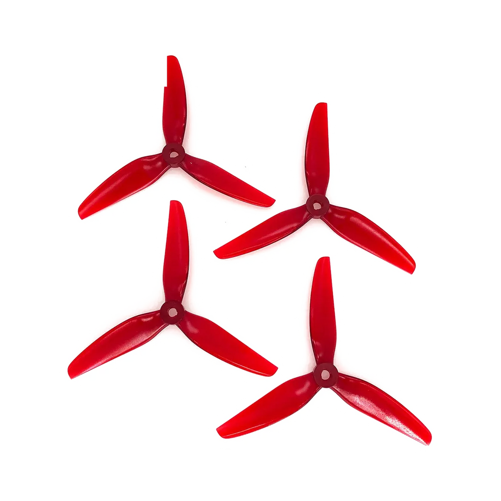 HQProp 5.1X4.6X3 Light Red propellers — dark-mode product image