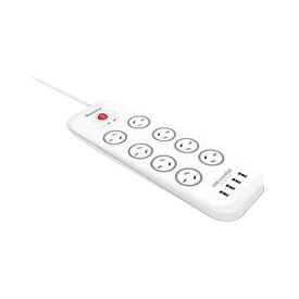 Huntkey Power Board (SAC807) with 8 sockets and 4 USB charging port and surge protection (total 4.0A) [PC]