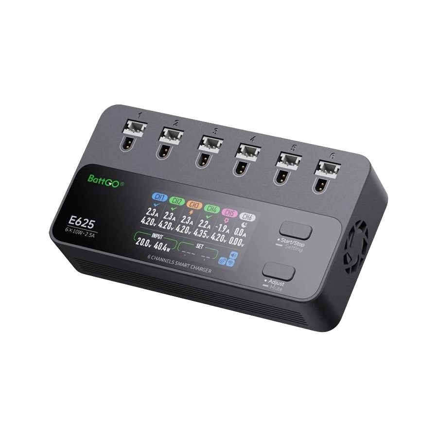 iSDT E625 10W 2.5A 1S 6-Channel Smart Charger - product view 1