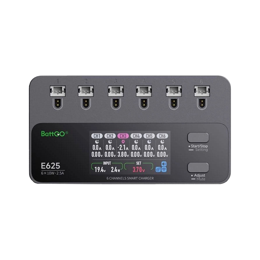 iSDT E625 10W 2.5A 1S 6-Channel Smart Charger - product view 2