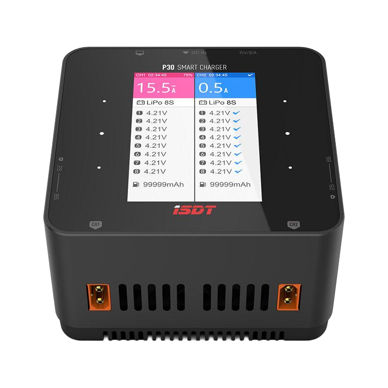 ISDT P30 1000WX2 30AX2 Dual Channel Snychronous Bluetooth BattGo Battery Balance Charger 1-8S - DC ONLY