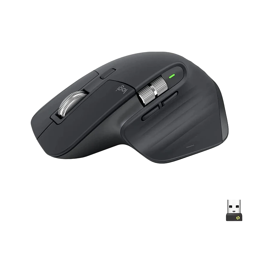 Logitech MX Master 3S - Wireless Performance Mouse with Ultra-Fast Scrolling, Ergo, 8K DPI, Track on Glass, Quiet Clicks, USB-C, Bluetooth [PC]