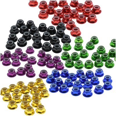 M5 aluminium lock nuts with transparent background and soft white glow – Version 4 background repair, image 1