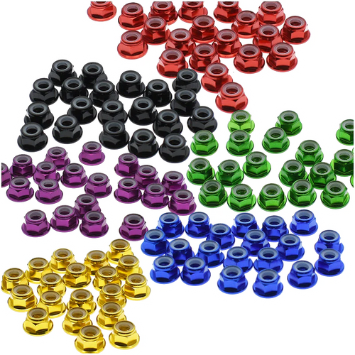 M5 aluminium lock nuts with transparent background and soft white glow – Version 4 background repair, image 1