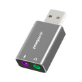 mbeat Elite USB to 3.5mm Audio and Microphone Adapter - Add Headphone Audio Jack to USB-A Computers, Laptops, Notebooks - Space Grey [PC]