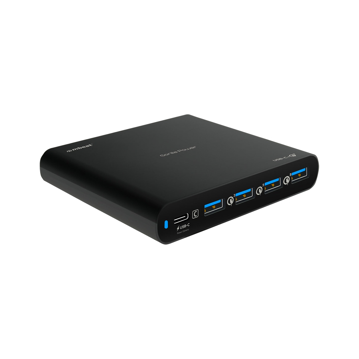 mbeat® Gorilla Power 80W USB-C Power Delivery (PD 2.0) and 4 USB-A Quick Charge 3.0 Compact Charger MB-CHGR-PD80