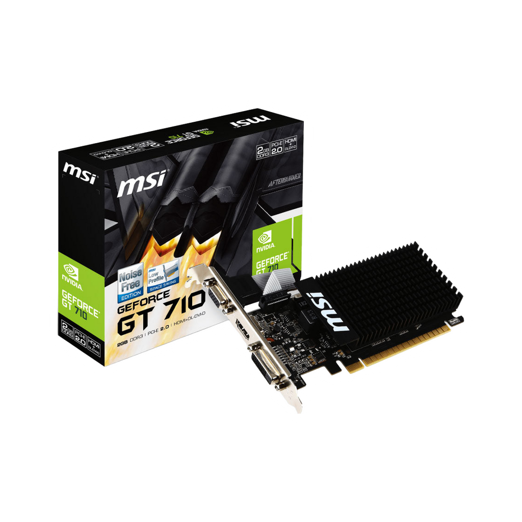 MSI nVidia Geforce GT 710 2GB LP Low Profile VGA CARD GDDR3 2560x1600 1xHDMI 1xDVI PCIE2.0x16 954 MHz Core [PC]