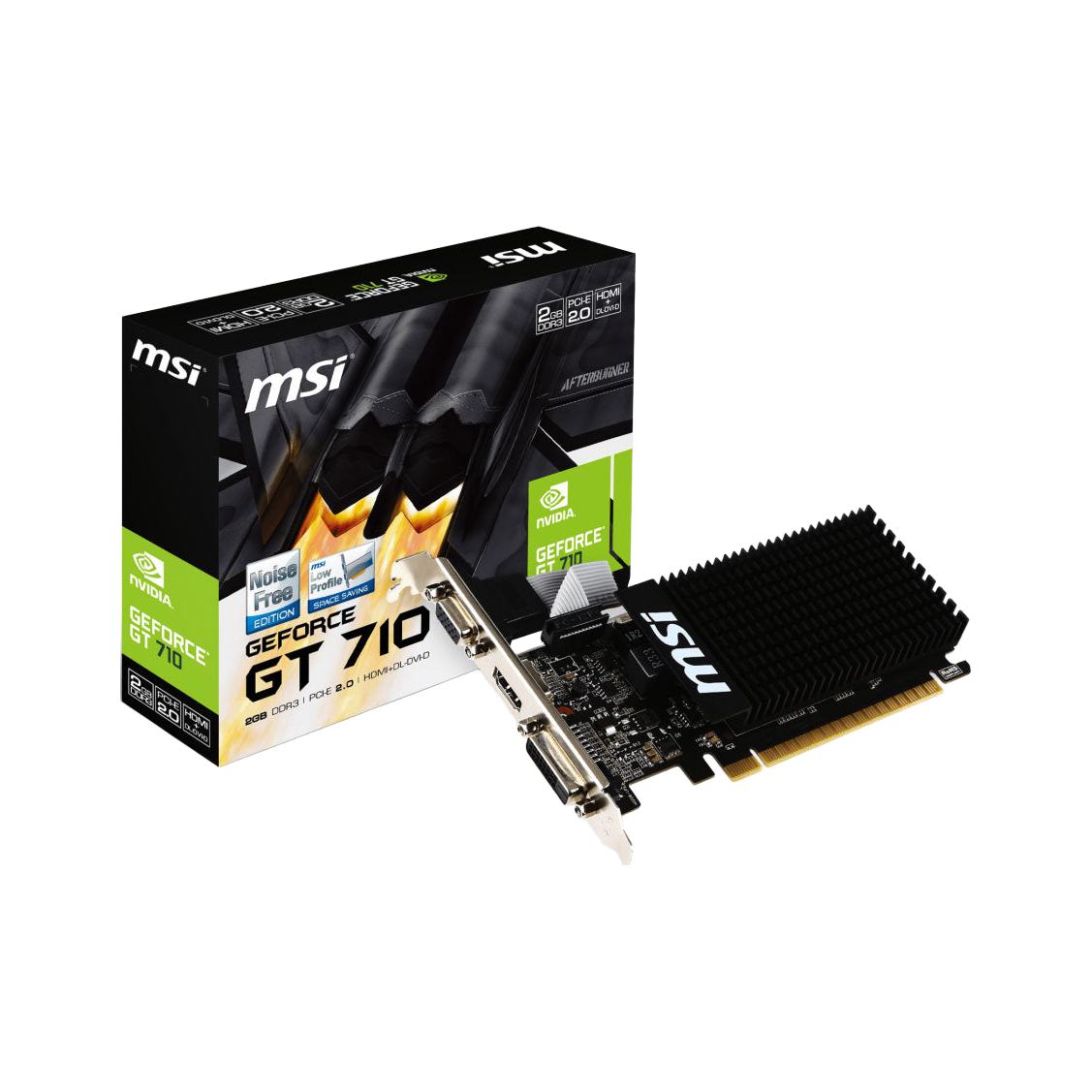 MSI nVidia Geforce GT 710 2GB LP Low Profile VGA CARD GDDR3 2560x1600 1xHDMI 1xDVI PCIE2.0x16 954 MHz Core [PC]