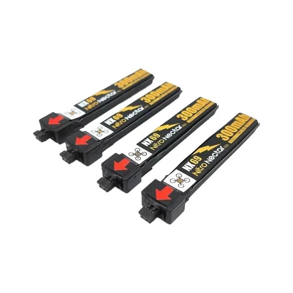NewBeeDrone Nitro Nectar 300mAh NX69 Battery 4pc - dark mode image 1