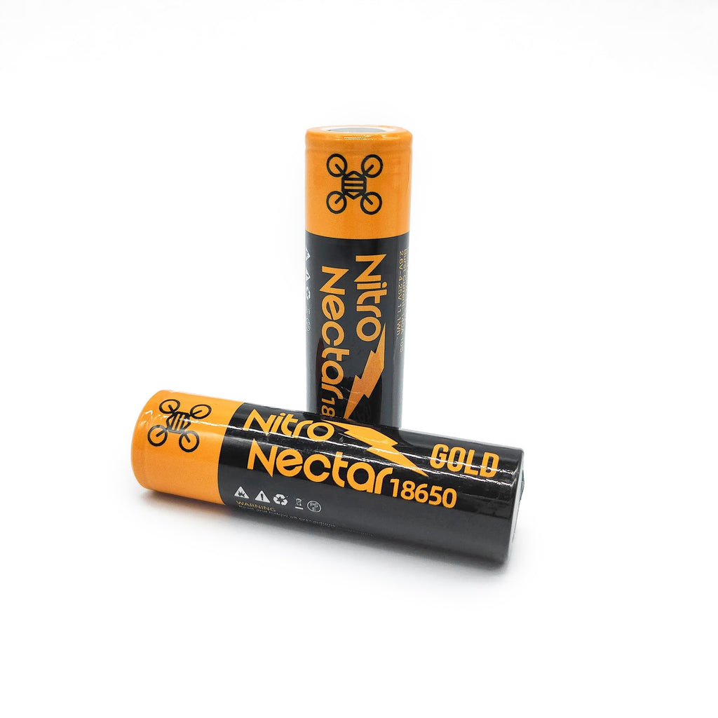 NewBeeDrone Nitro Nectar Gold 3000mAh 1S Tabless 18650 Battery 2pc [DG]